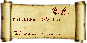 Malatidesz Célia névjegykártya